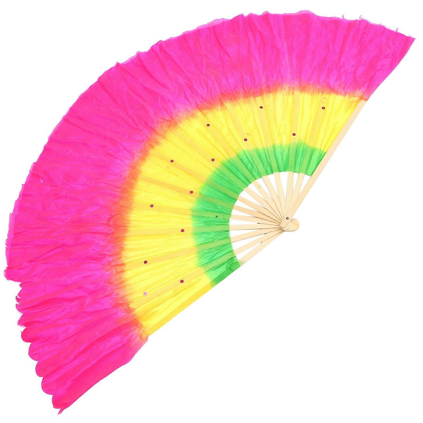 Lightweight Durable Folding Dance Fan for Square Dance, Yangko, Parties, and Wedding Performances – Colorful Handheld Fan Accessory