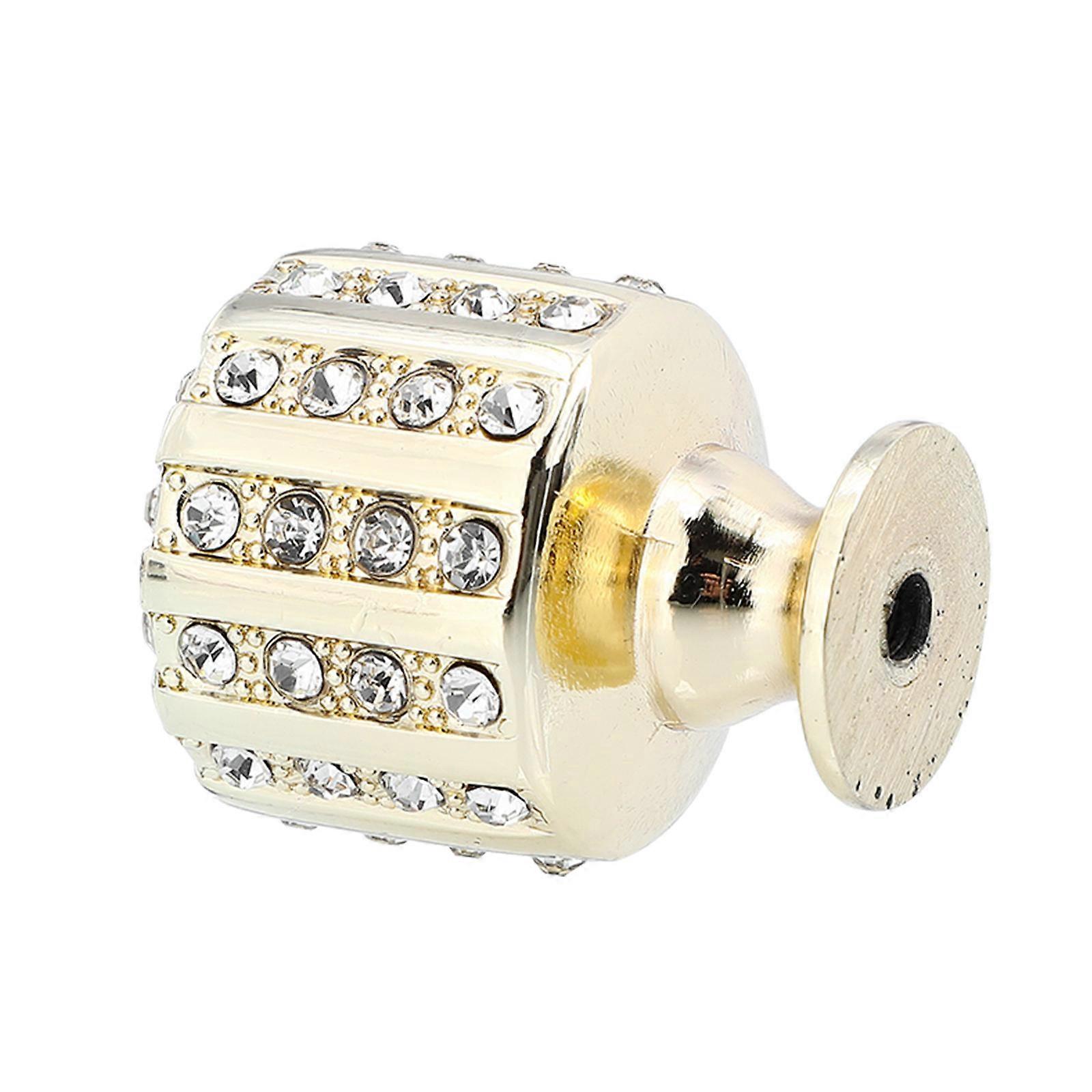 Crystal Cabinet Knobs Round Cabinet Knob Interior Designers Golden 3.4x2.5cm Durable Usage 1Pcs