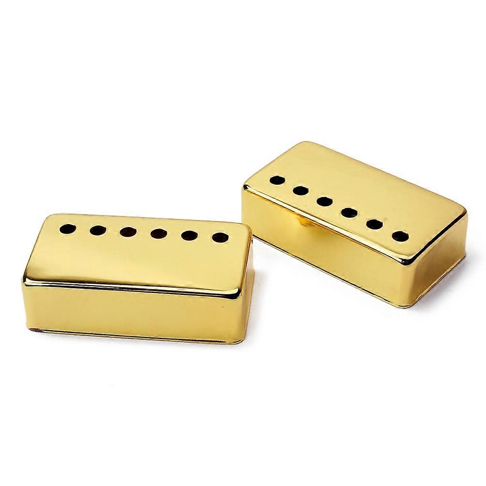 Humbucker Cover For Electric Guitar 2Pcs Metal Anti-Scratch Diy Compatible Rectangular Shape For Guitarists Golden