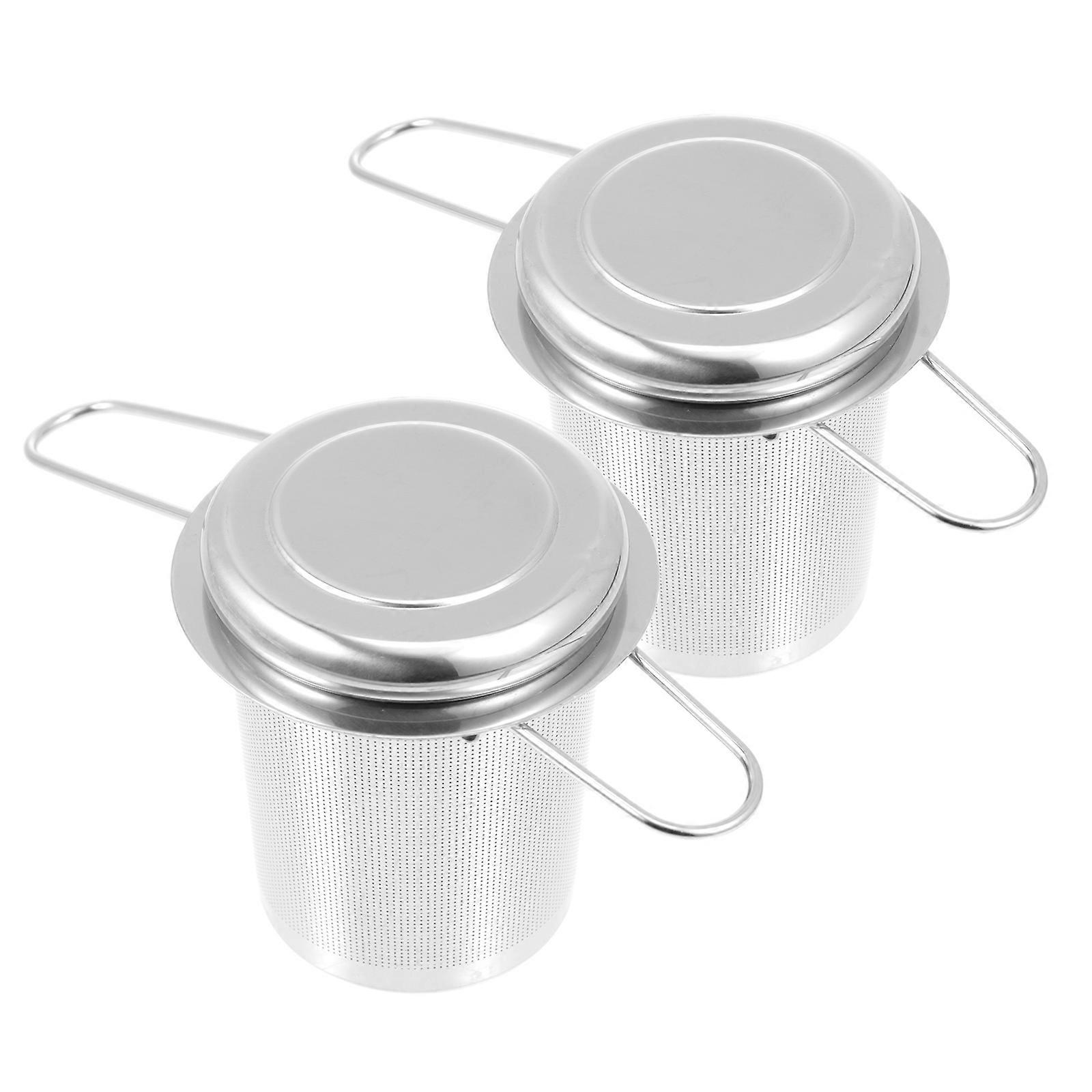 Portable Tea Infuser Tea Strainers With Foldable Handles For Adults Home Use 16 2x7 5cm Separator 2Sets