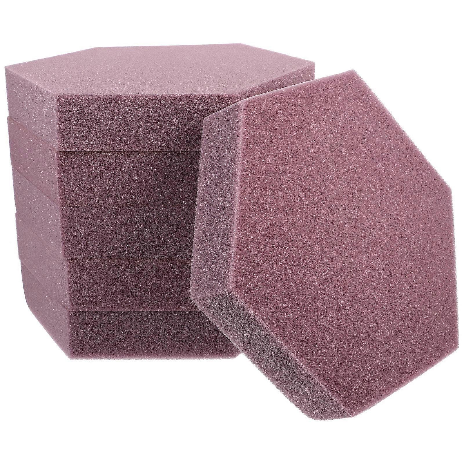 Hexagon Acoustic Panels Sound Dampening Wall Cover Purple 30x26cm Reduce Reverberation 6Pack