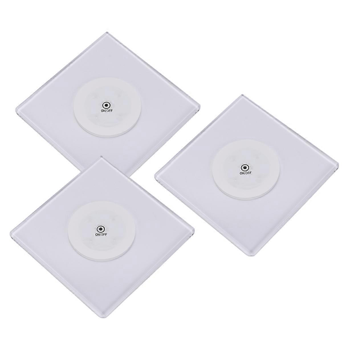 Illuminated Coasters Acrylic Crystal Untr-Thin Led Cup Mat For Home Party Banquet Square Colorful Light 3Pcs