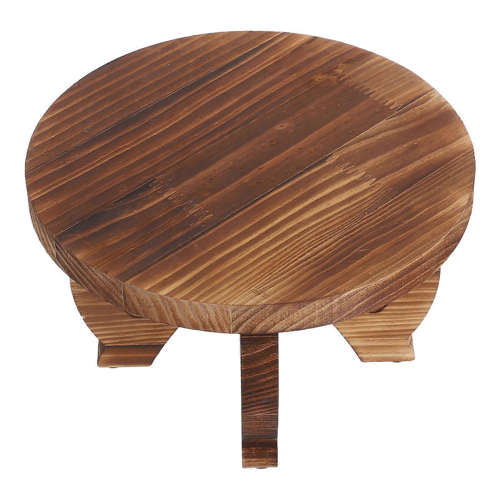 Display Base Wooden Plant Stand Indoor Use Flower Pot Holder Rustic Style 9.8X9.8X5.7in Stable Base 1Pack