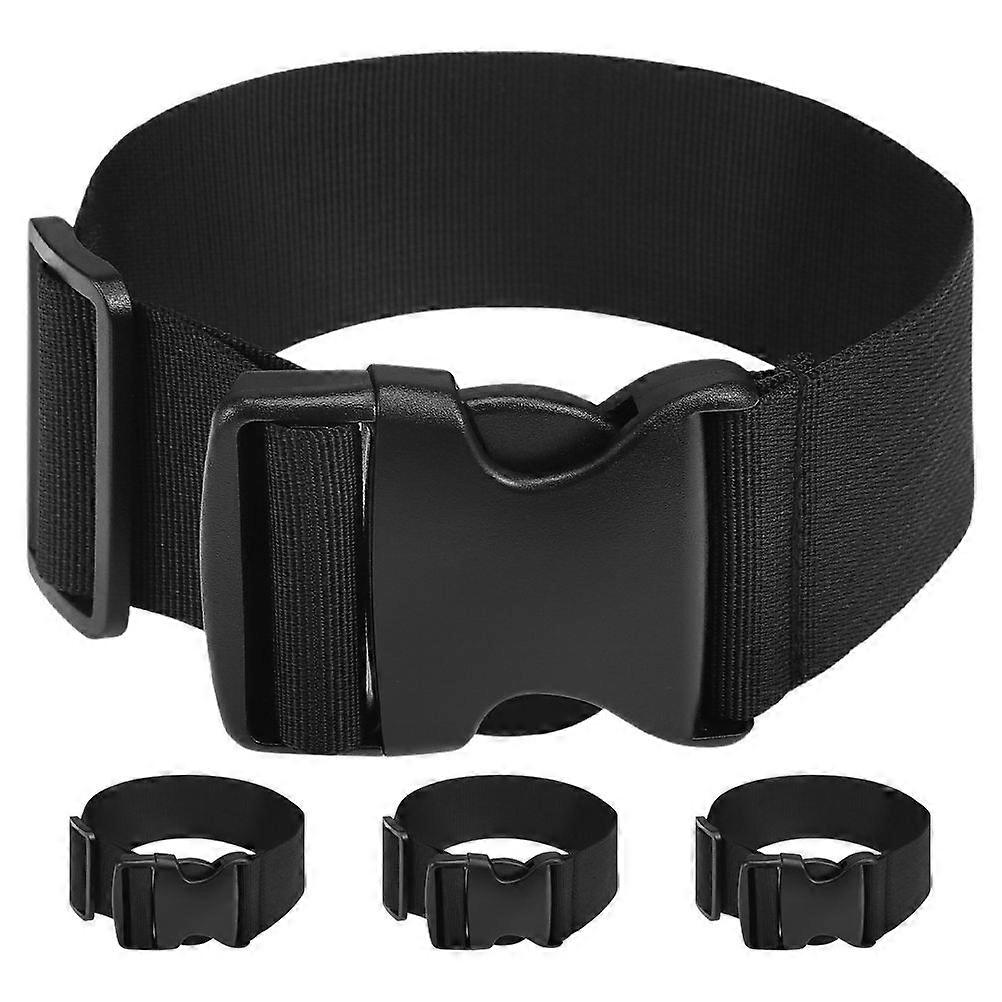 荷物用バッグストラップウエストバッグ用調節可能なナイロンバックルストラップ荷物バックパックツールベルト締め付けブラック50cm4個