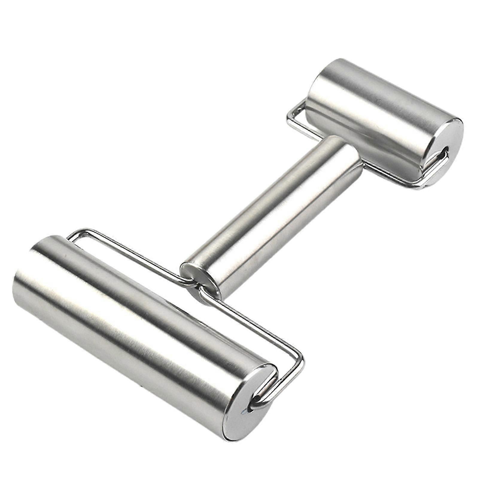 Kjevle non-stick behagelig å gripe dobbelthode rustfritt stål ramme bakverk roller for fondant