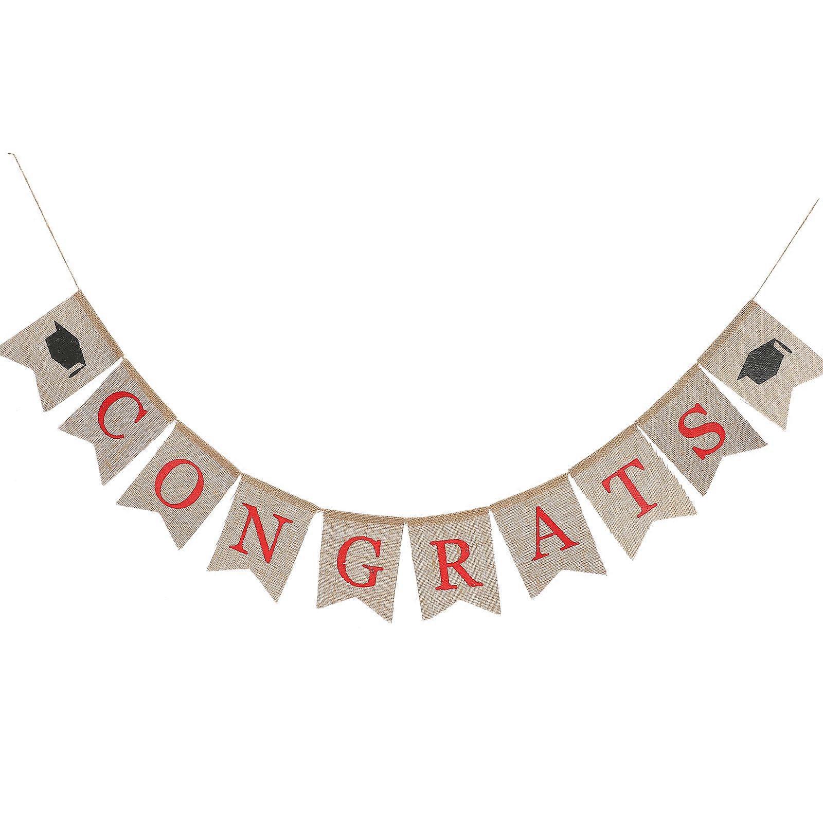 Graduation Congrats Grad Banner Decoration Supply Multi Color Rectangular Shape Look For Graduates 1Set