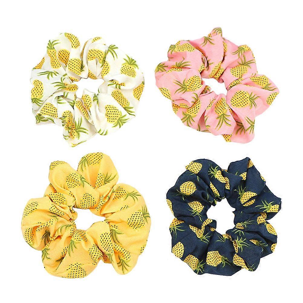 Ponytail Holders Women Hair Ties Elastic Round Beige For Parties Non Slip Durable 4Pcs