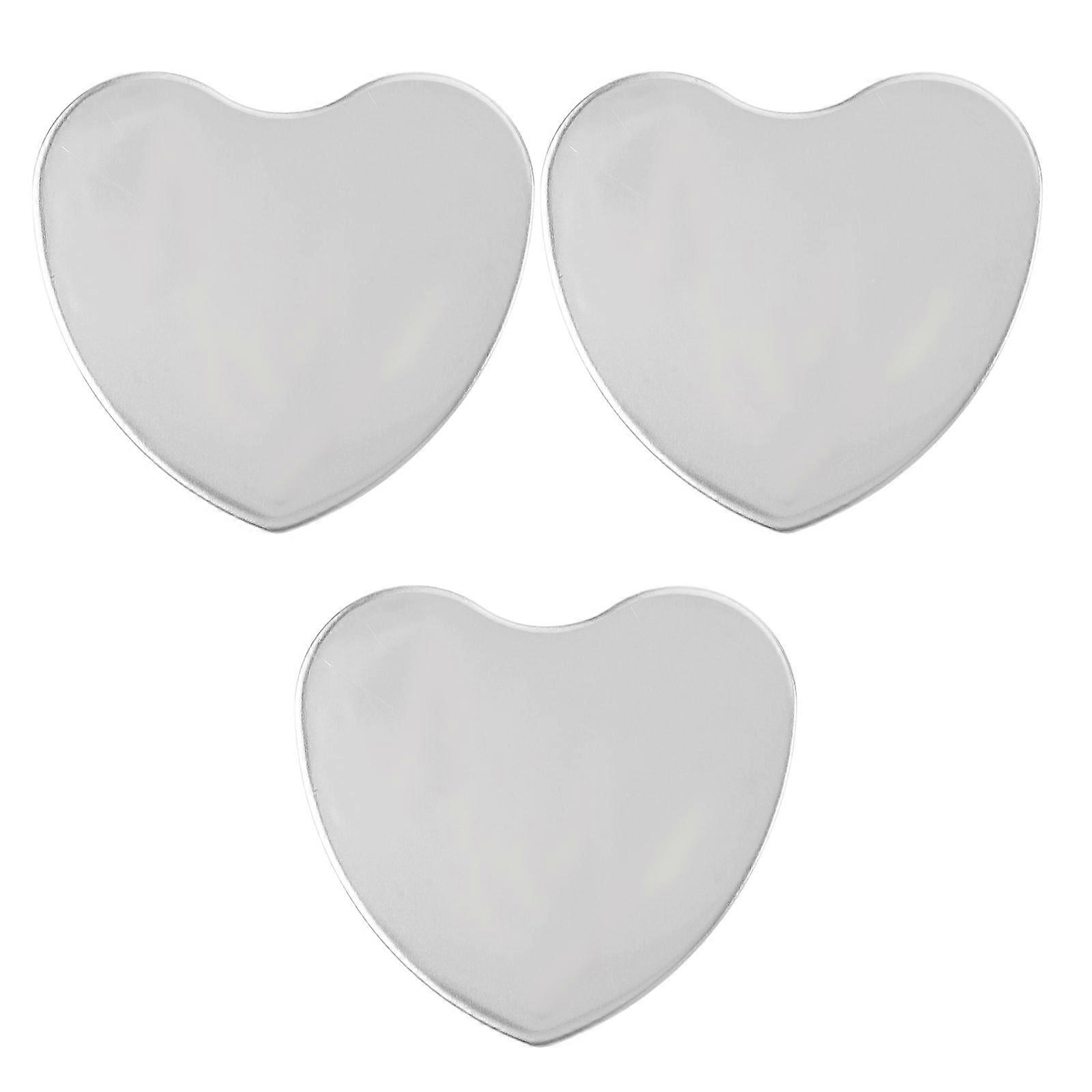 Heart-Shaped Makeup Mirror Stainless Steel Handheld Palette Valentine's Day Tabletop Display 3Pcs