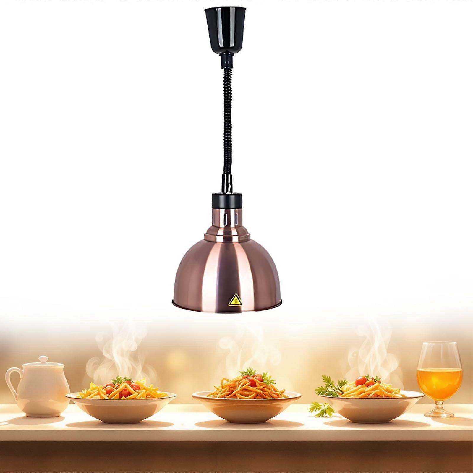 Heat Lamp Kitchen Gastro, 250W Hanging Food Warmer, Adjustable Height (Copper 25cm)