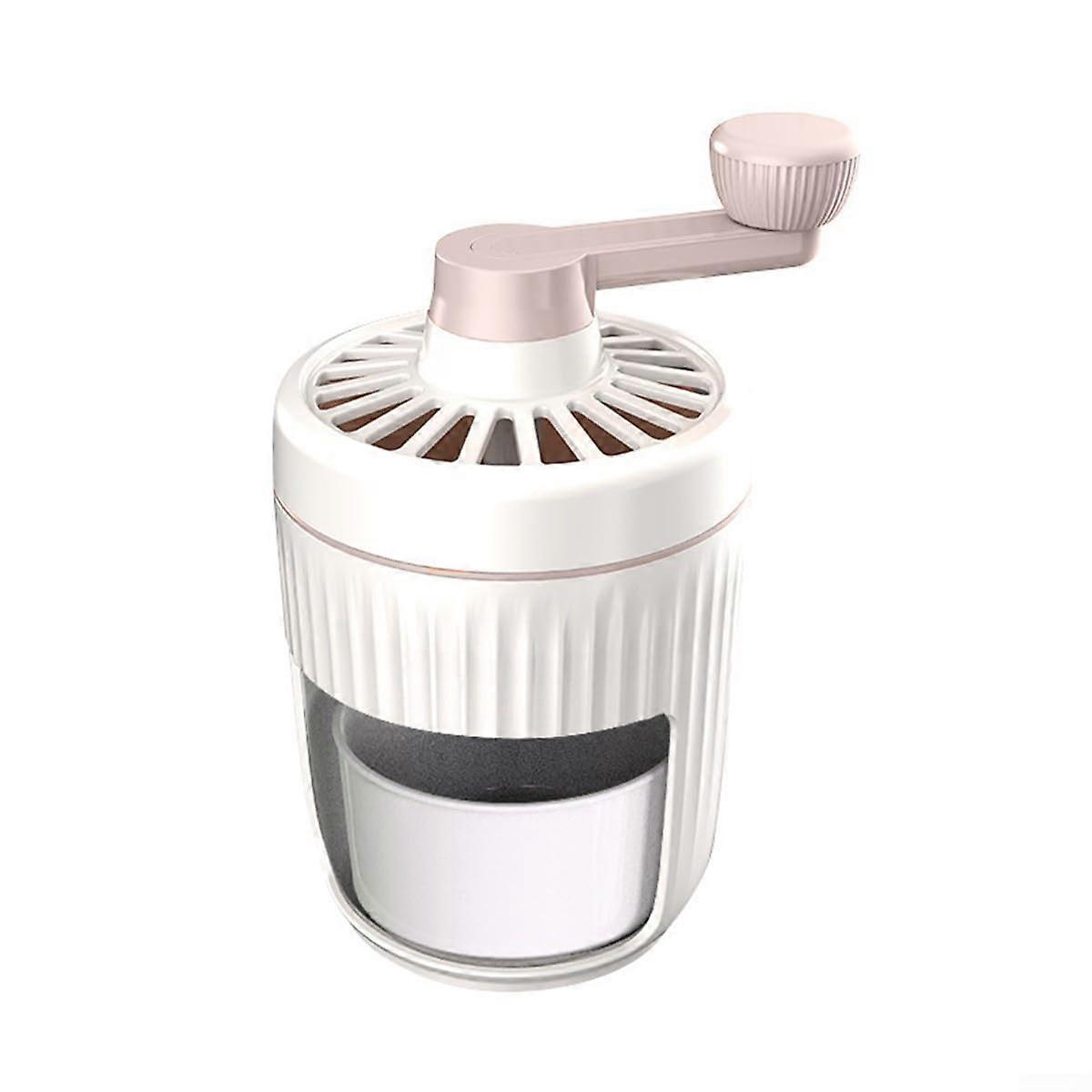 Handoperated ice crusher for snow cones, effortless operation, ideal for home and office, pink rose