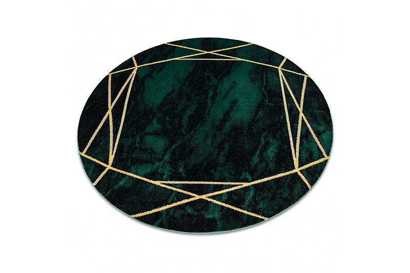 سجادة EMERALD حصرية 1022 دائرة - بريق ، رخام أنيق ، زجاجة هندسية خضراء / ذهبية