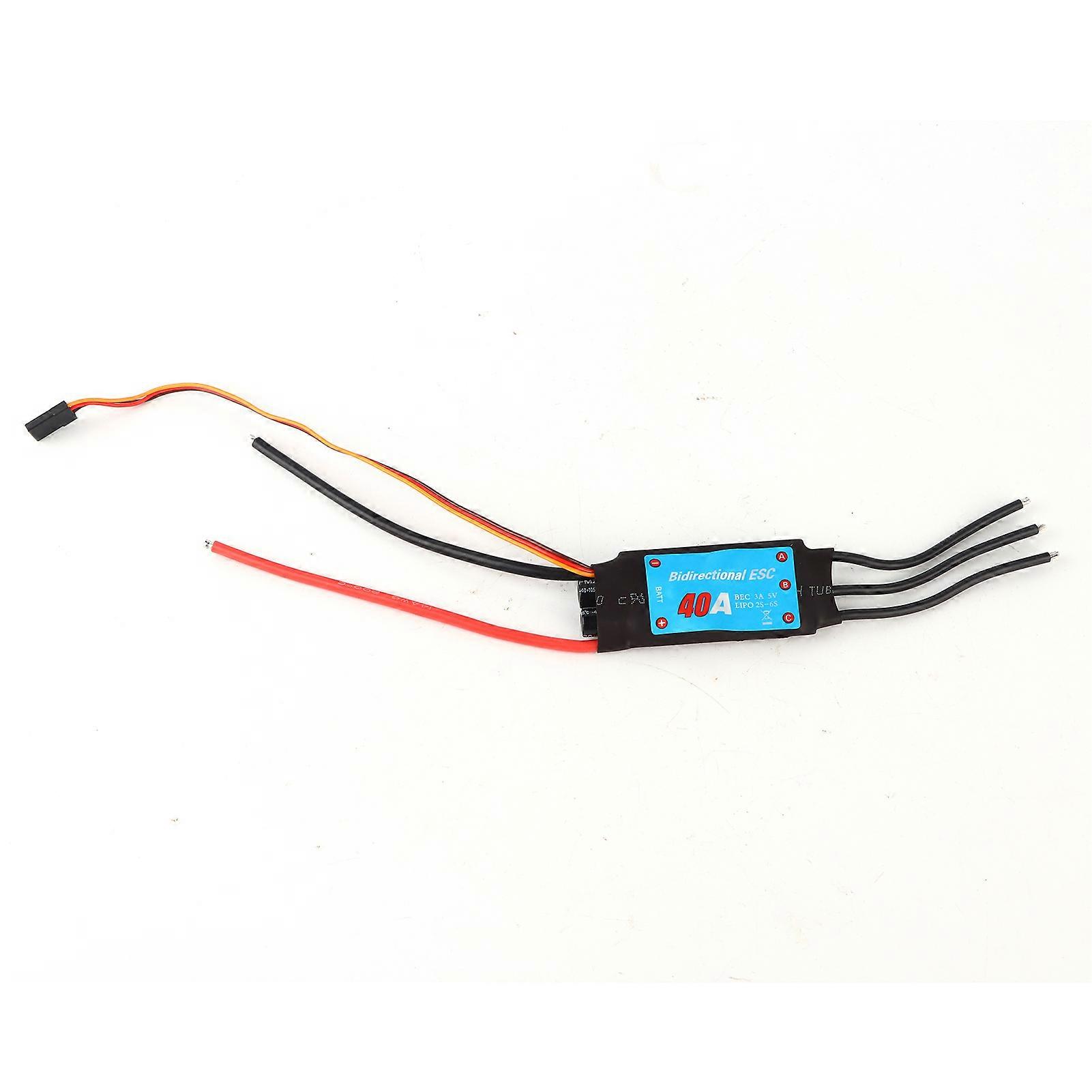 40A 2-Way Brushless ESC Electronic Speed Controller for RC Car Underwater Propeller (40A)