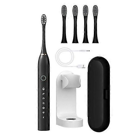 Electric Toothbrush with 6 Intelligent Modes Dense Soft Bristles Rechargeable IPX7 Waterproof Automatic Teeth Cleaning Brush with Replacement Brush