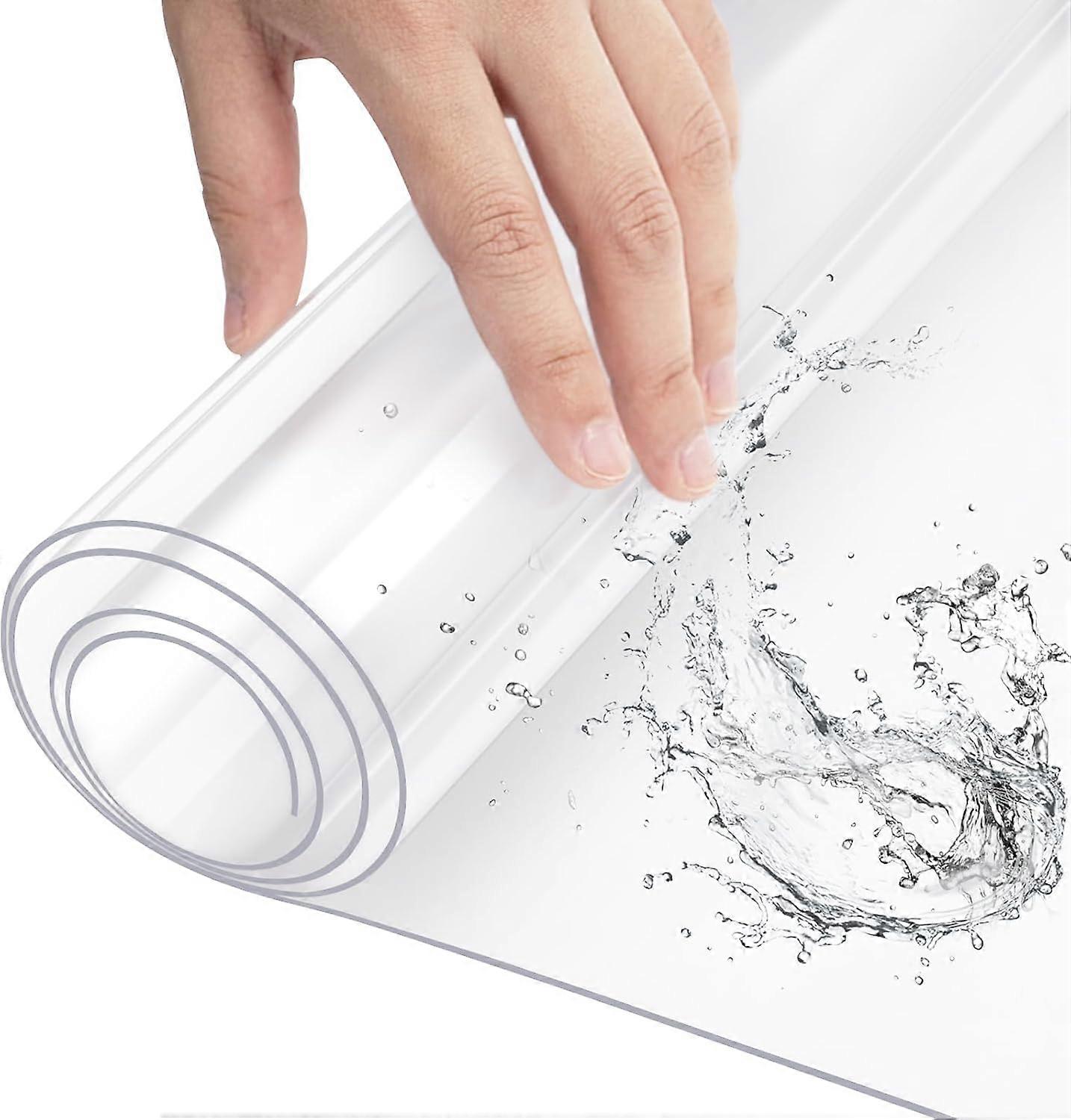 mm Waterproof Transparent Tablecloth, Rectangular PVC Table Cover, Transparent Protective Tablecloth, 90x140 cm (AAA)