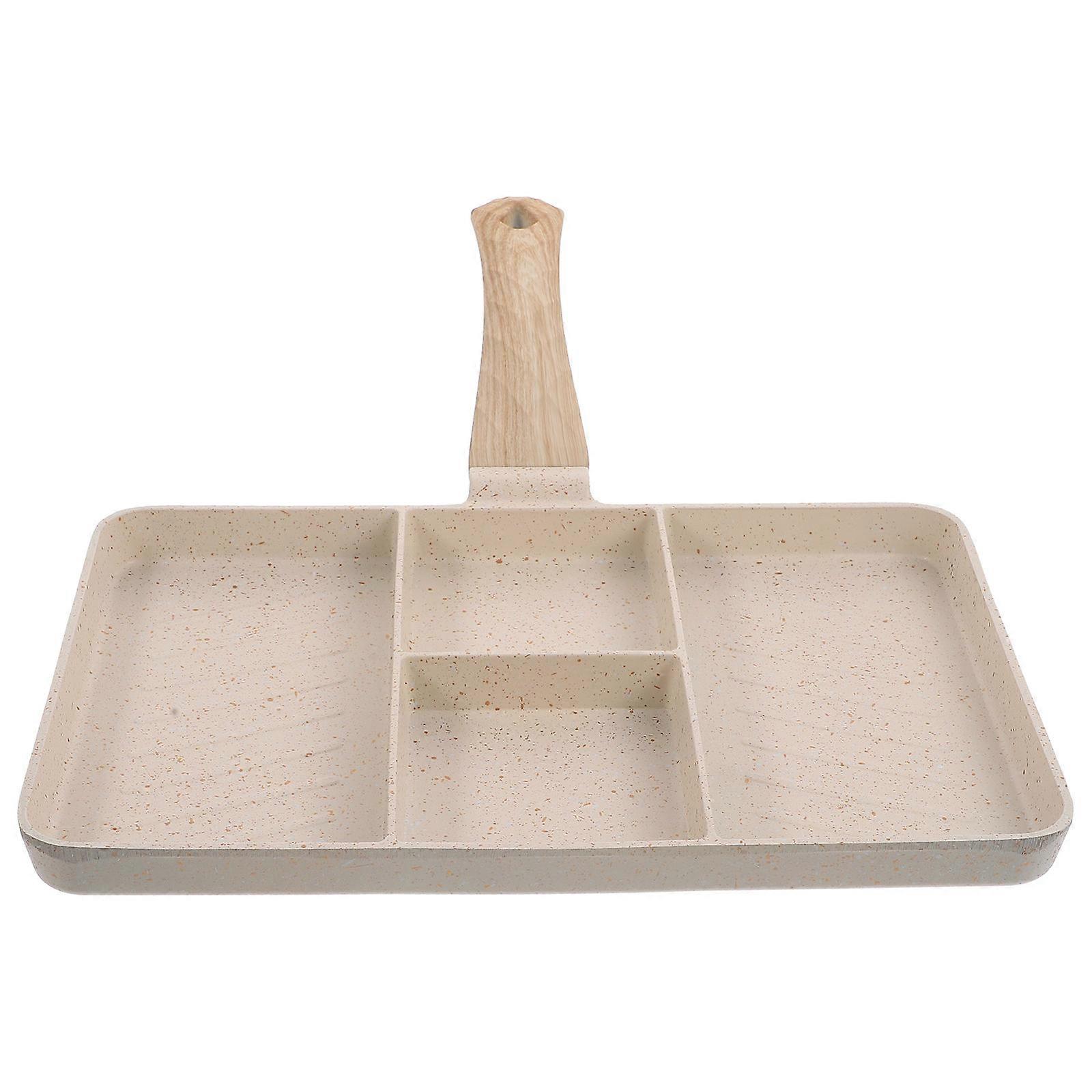 Non-Stick Pan Ergonomic Chicken Pan Multi-Function Steak Pan Frying Accessory Everyday Use Beige 35.00X27.50X2.30Cm Easy Clean 1Set