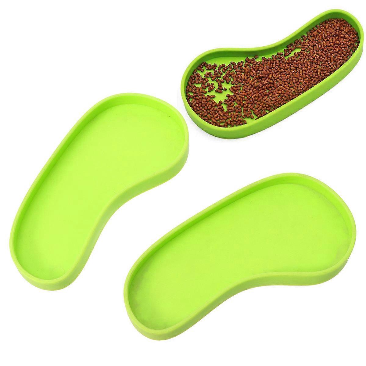 Green Reptile Feeding Bowl Set (2pcs) – Durable Food & Water Dish for Turtles, Lizards & Spiders – Easy to Clean Design for Crawler Pets