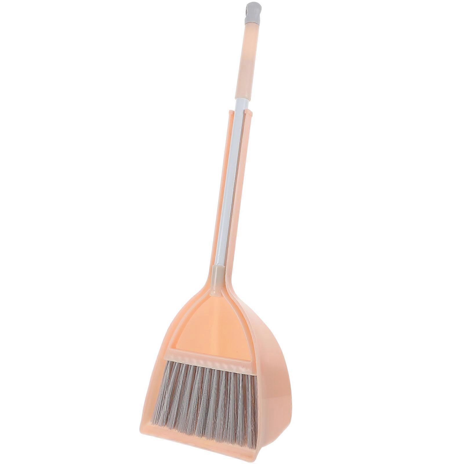 Childrens Broom And Cleaning Set Small Broom Dustpan Set Kid Lightweight Design Orange 52x16cm 1Set