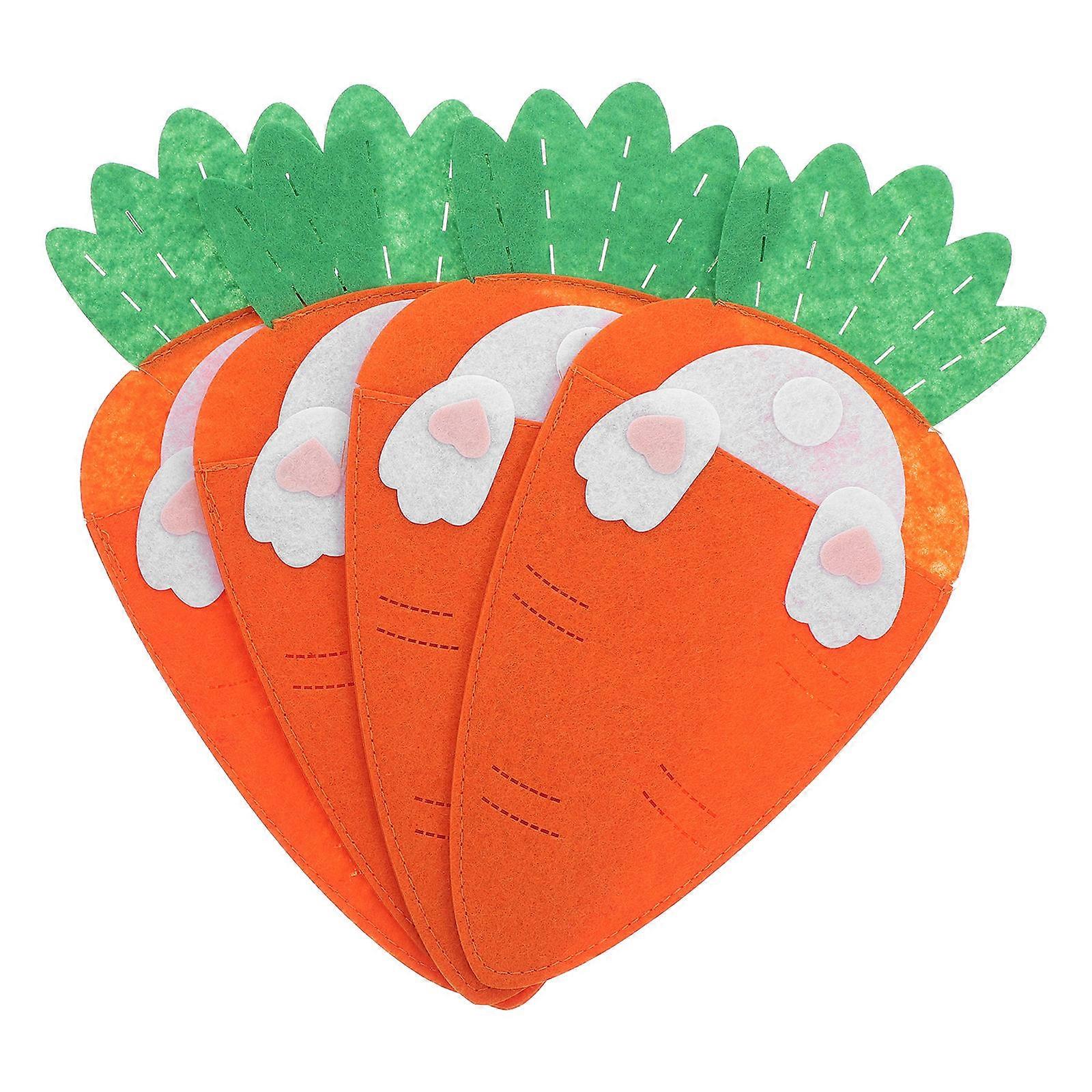 Easter Party Tableware Carrot Shaped Tableware Pouch Orange 26.00X12.50X0.20CM