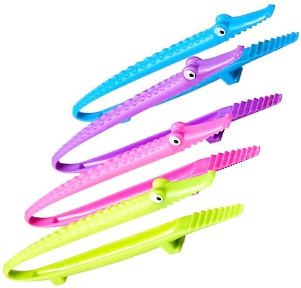 2 PCS Plastic Crocodile Shape Food Tongs Multifunctional Cake Bread Bbq Sugar