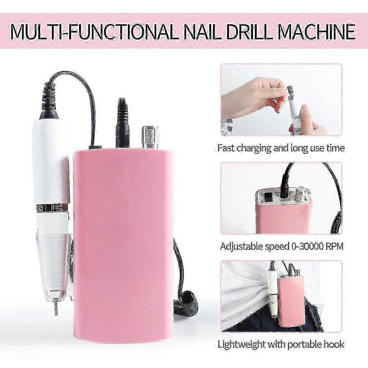 6 bits portable électrique perceuse à ongles lime manucure machine sans fil pour le soin des ongles