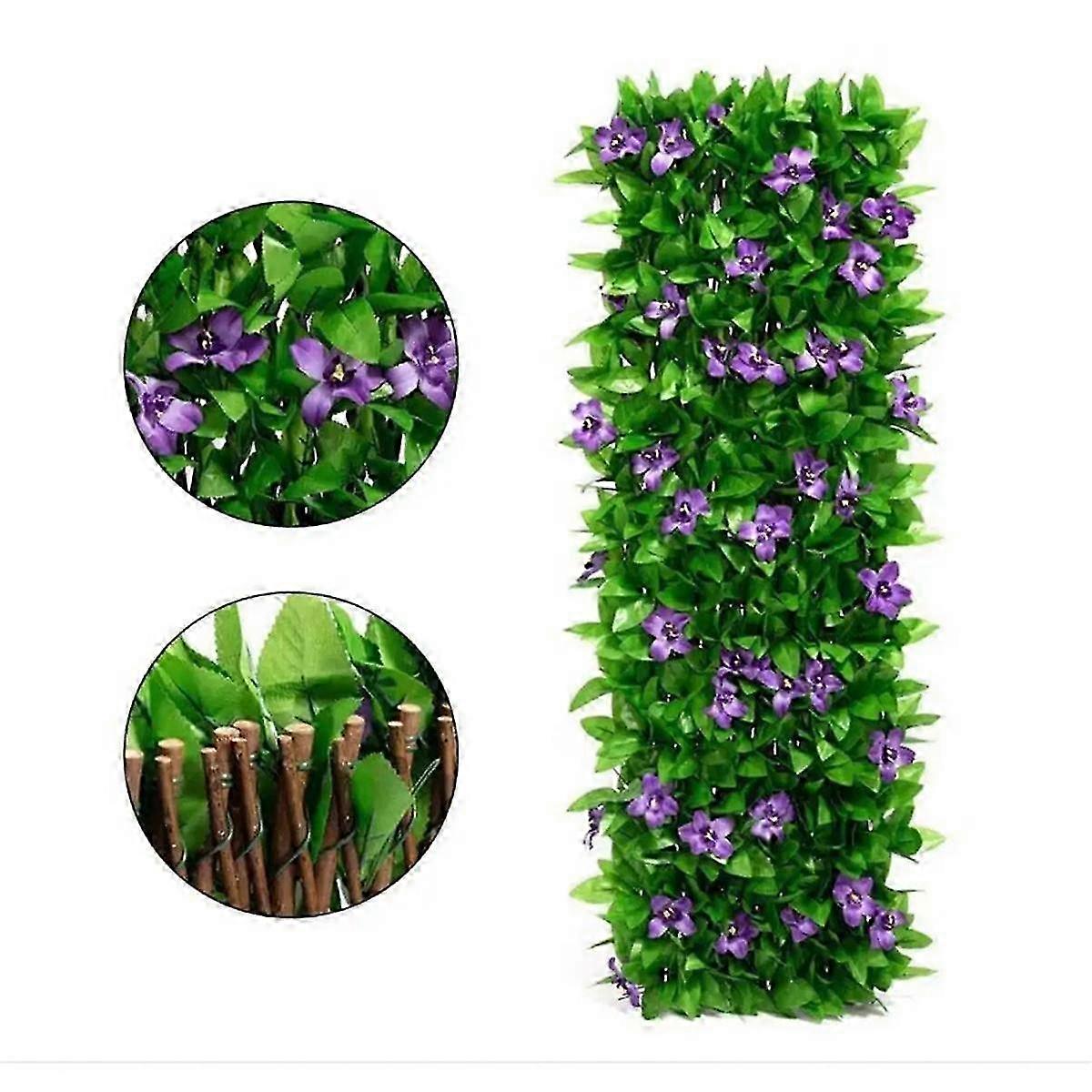 40cm Simulazione Recinzione Piante Decorative Fiore Artificiale Retrattile Giardino Privacy Recinto
