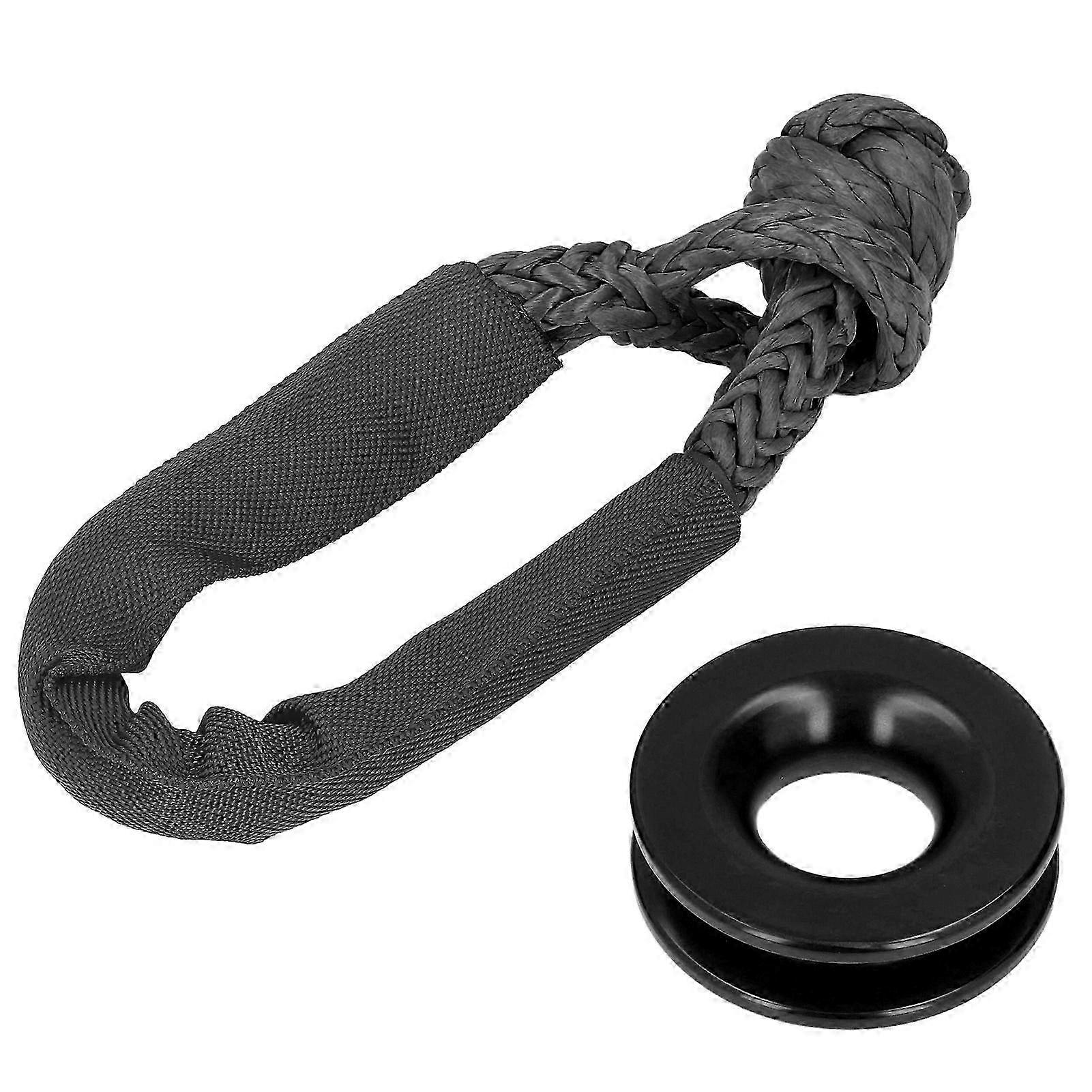 Recovery Ring Kit Syntetisk Mjuk Bygel Rep Aluminiumlegering Snatch Ring för terrängfordon
