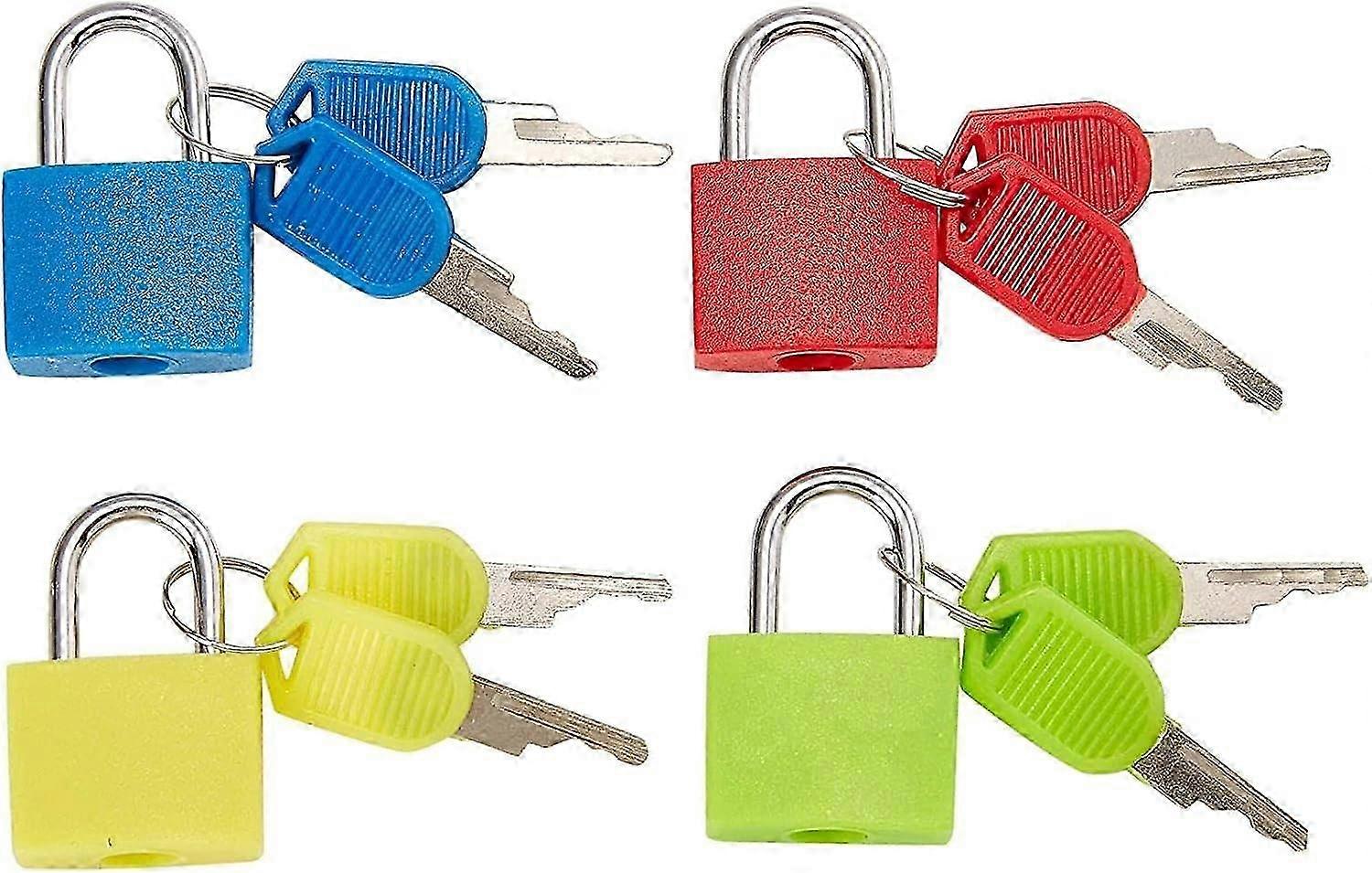 Colorful Mini Luggage Locks with Keys (4 Pack)