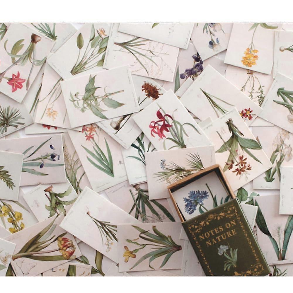 Scrapbooking Paper Kit, Natural Collage Diary Planner Notes, Junk Journaling Decor Supplies for Adults, 100 Pieces per Box