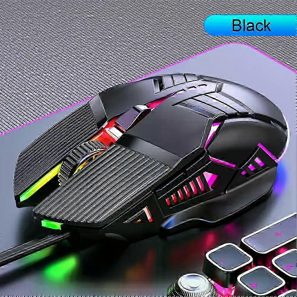 3200DPI Ergonomic Wired Gaming Mouse USB RGB Mouse with 6 Buttons LED Silent for PC Laptop