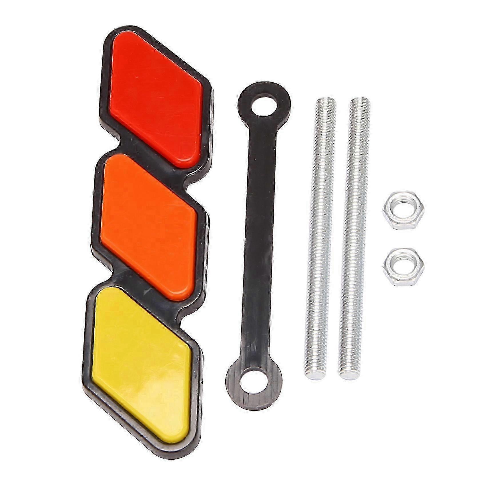 1 Set Of Tri-Color Grill Badge Emblem, Suitable For 4 Runner Sequoia, Yellow/Orange/Red