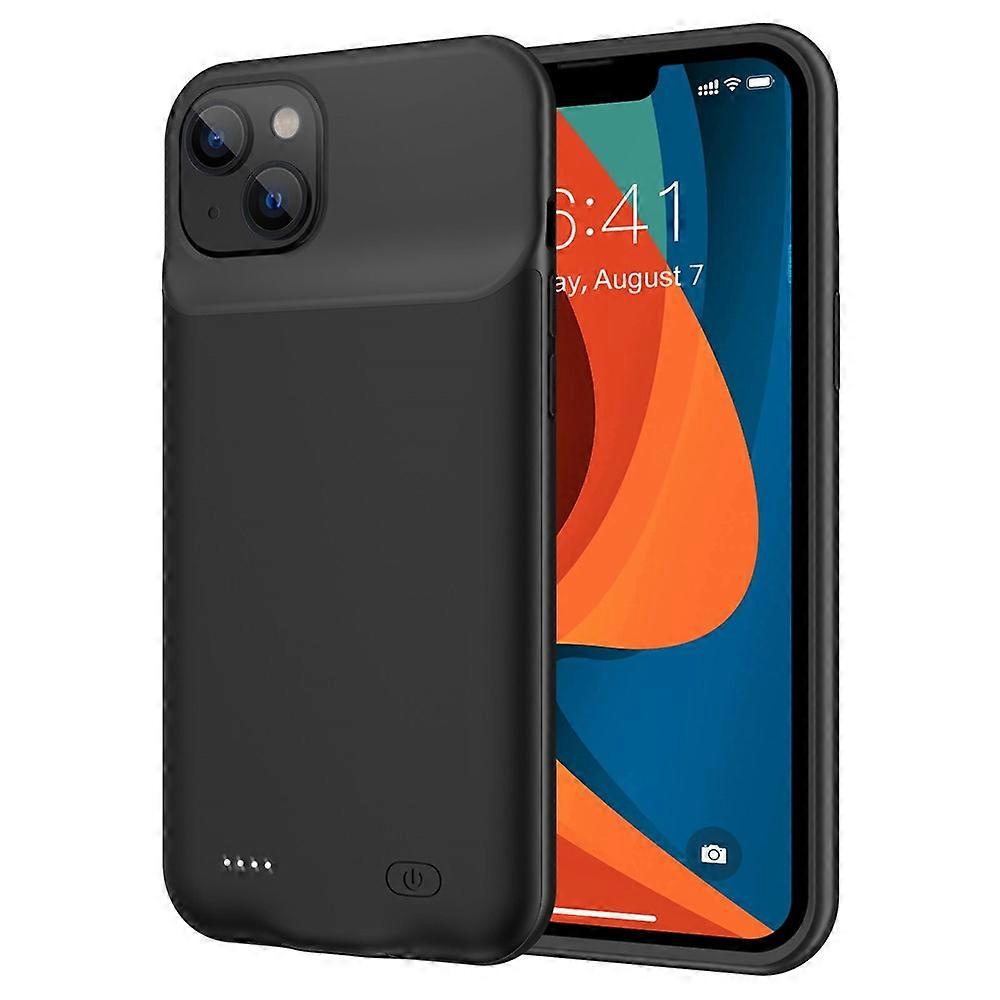 D88 For iPhone 14 7000mAh Battery Case with LED Indicator Portable Charging Case Power Bank Phone Case, Support Audio Function Black