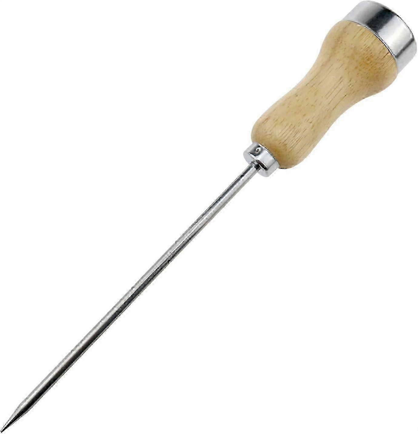 Stainless Steel Ice Pick Tool with Wooden Handle for Safe Use