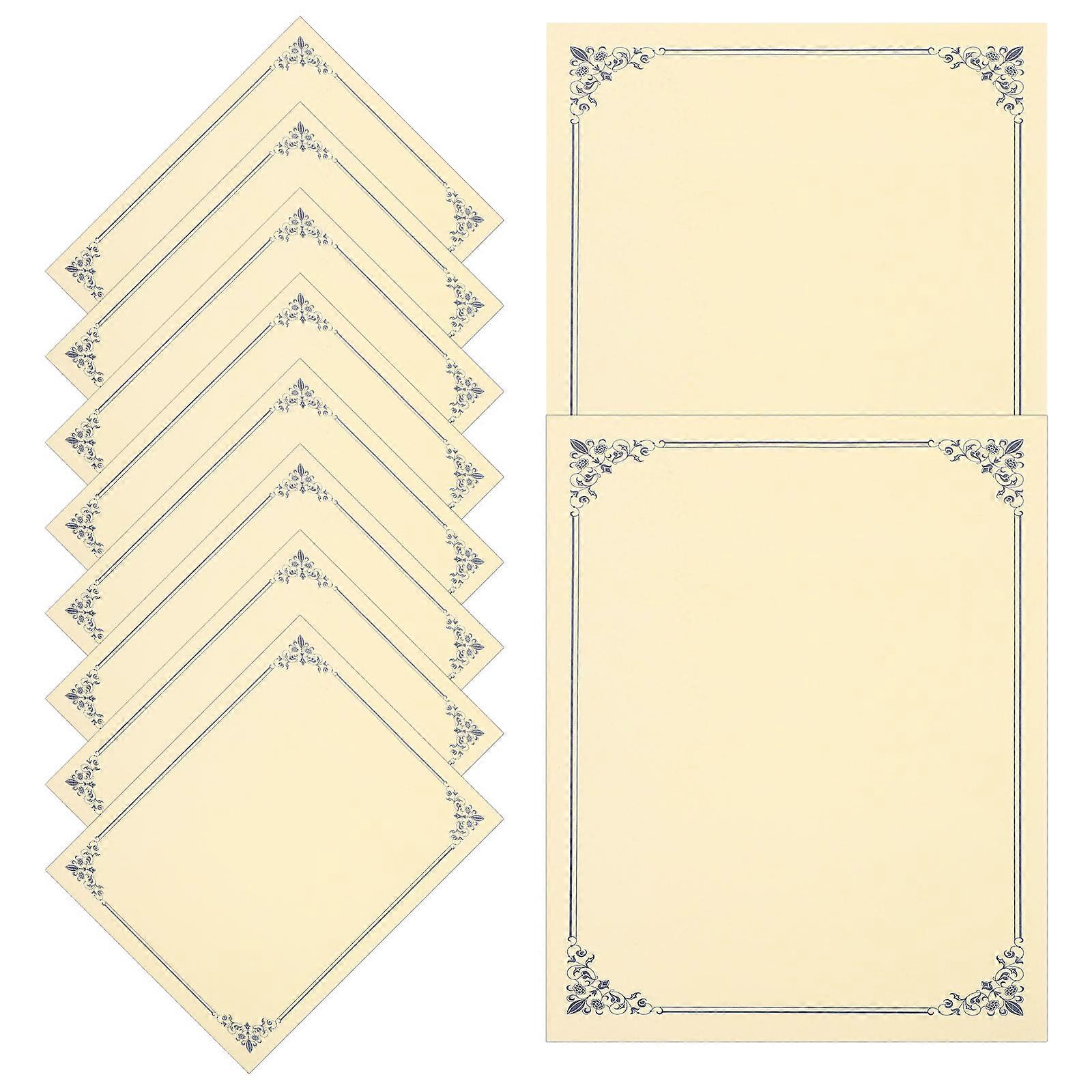 10pcs Blank Certificate Paper for Printing Honor Paper for Business, Graduation, High School Diplomas Elegant Design with Stylish Borders, Writable