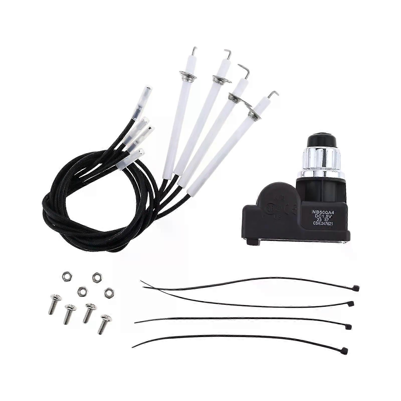 1Pc NB500A4 Ignitor Assembly Replacement for MC BBQ Gas Grill 4 Outlet AA Battery Spark Generator Push Button Igniter NB500A4