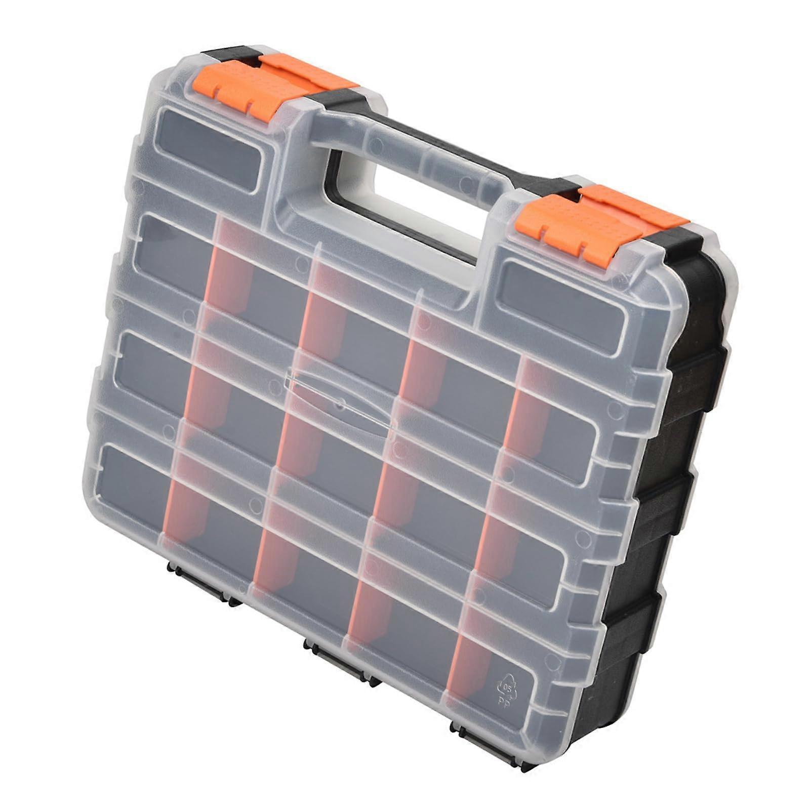 Plastic sorting box tool compartment container doublesided tool box parts storage case for garage workshop storage space