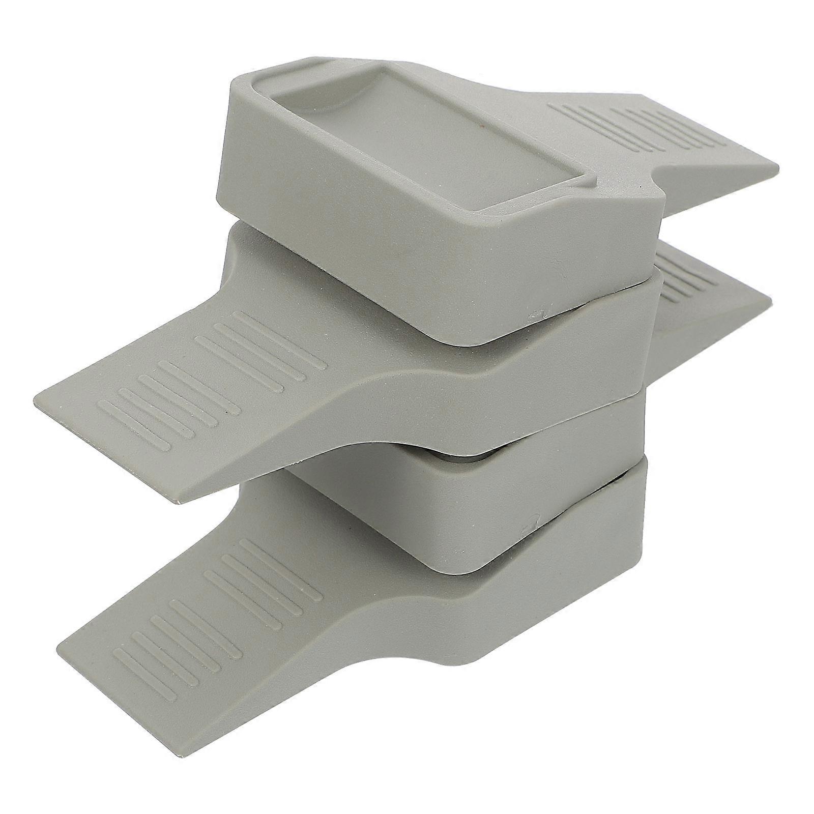 Rubber Door Wedge Stoppers for Home Use Light Grey 4 Pieces 3.5 Inches