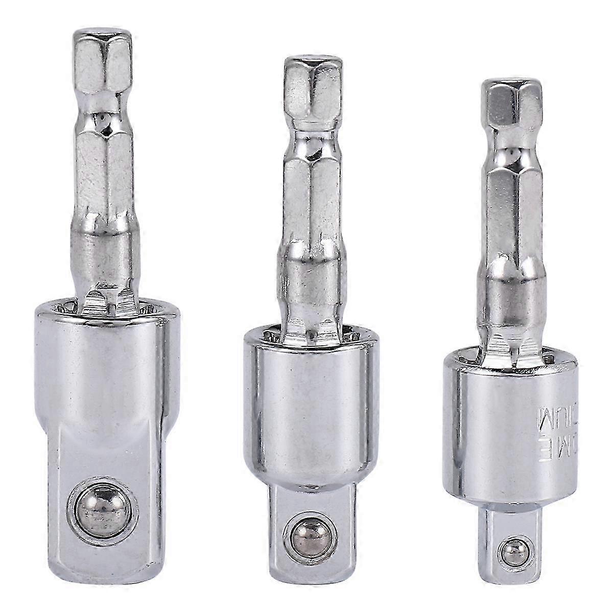 3 Pack Impact Grade Socket Adapter 360-Degree Universal Joint Swivel Socket Set, Socket to Drill Ada Edition 0709