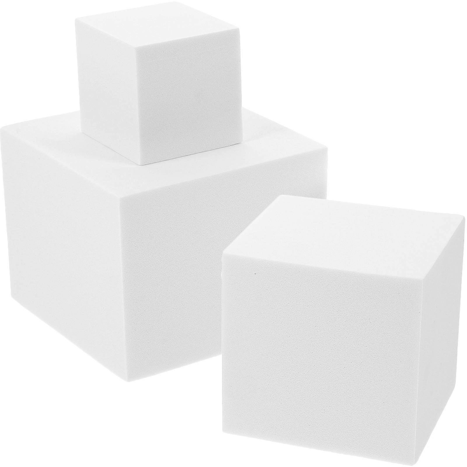 White Foam Cube Model for Photography Cube Prop 3Pcs Geometry Set
