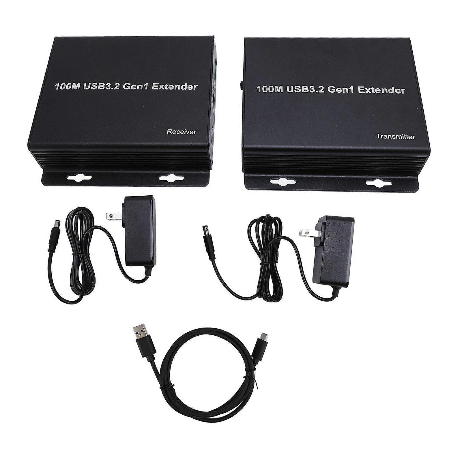 USB 3.2 Extender Over Ethernet: 100m Range, 4 Ports, High-Speed Data for PC & Webcam