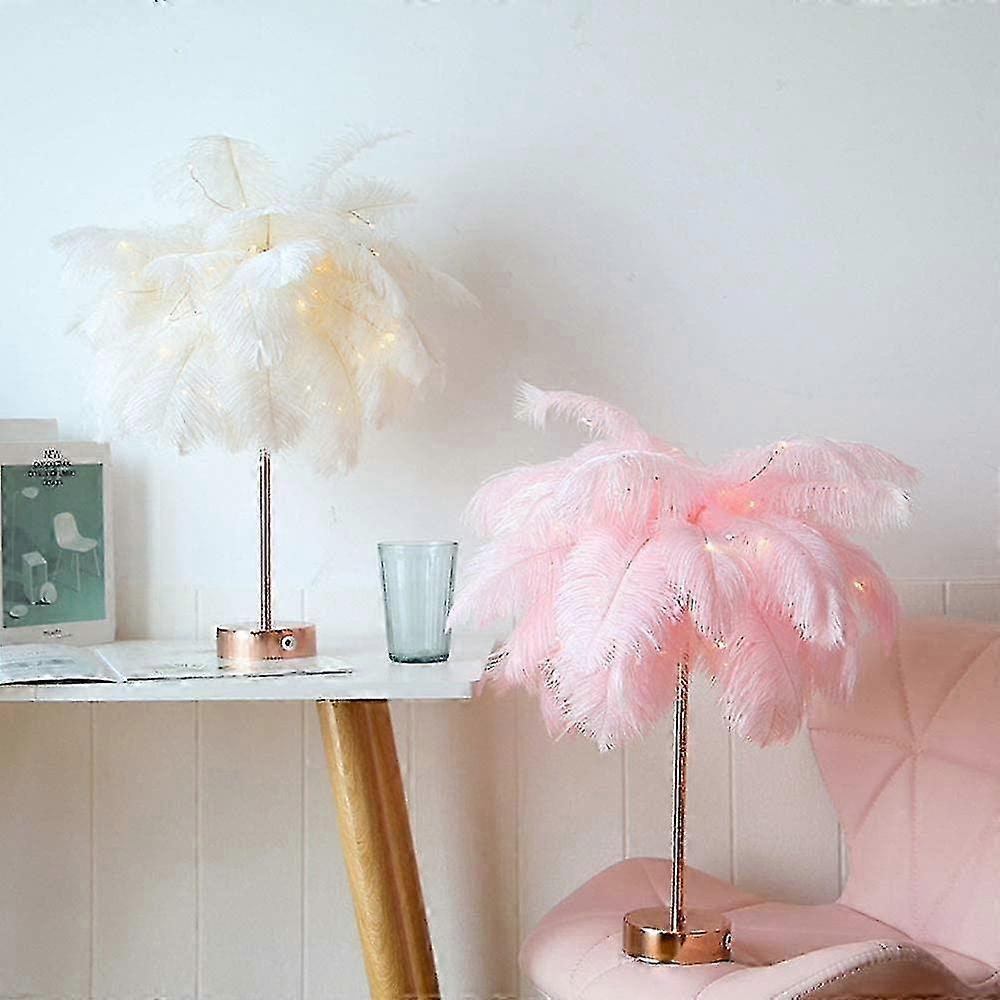 Large Pink Real Feather Decor Light--Unique Decor with Feather Shadow