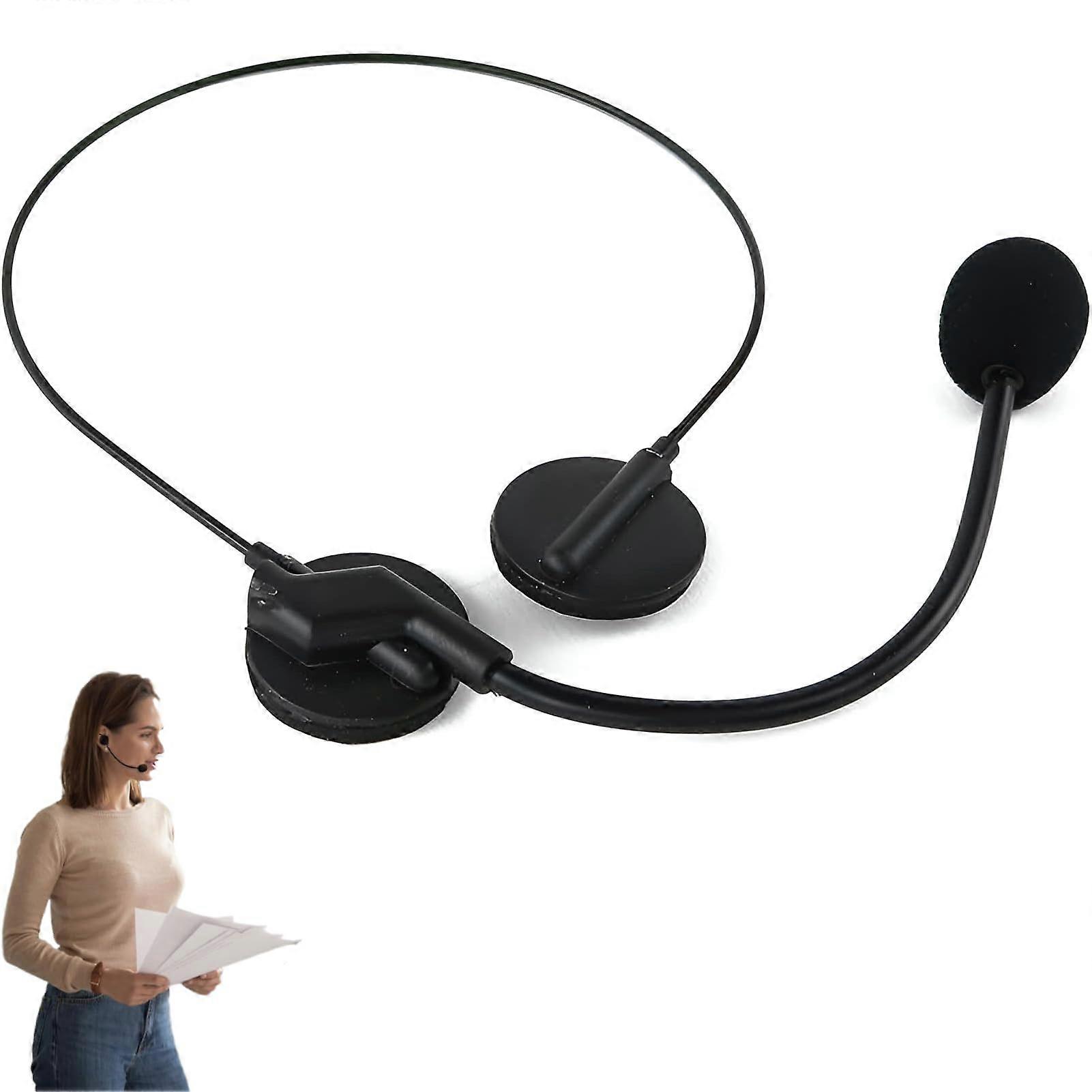 Fake microphone headset, black, mini, prop for costume parties, Halloween