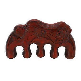 5 Tooth Meridians Comb Stress Reduction Handheld Lotus Shape Wooden Scraping Massage Comb for HeadYMMR)