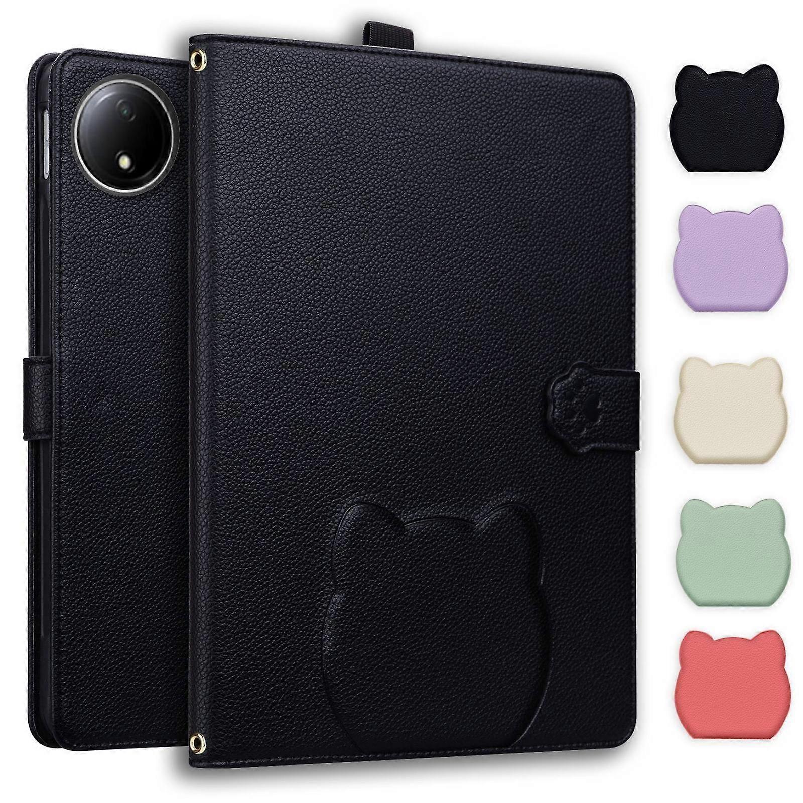 Cat Skin-feel Litchi Leather Tablet Case