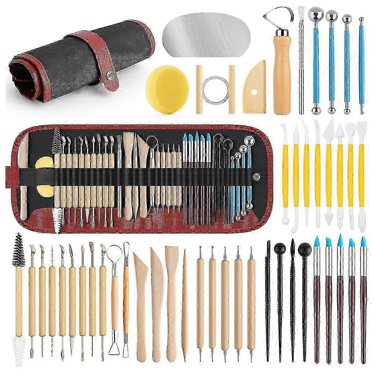 Pottery Tools Set for Sculpting & Carving - Complete Clay Tool Kit for Ceramic Modeling, Includes Essential Ceramic Tools