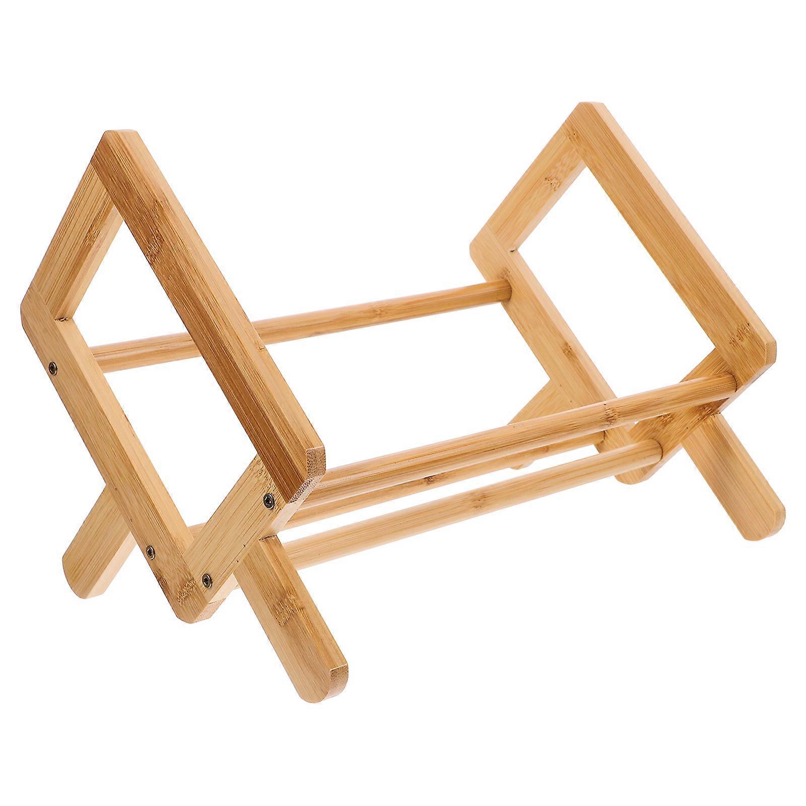 Book Shelf Stand Bamboo Bookshelf Multi Functional Document Holder Rectangular Minimalist 1Set
