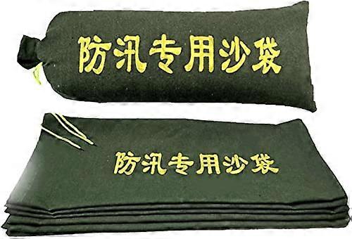 10 x sandbags made of thickened, density canvas – green for flood protection – reusable