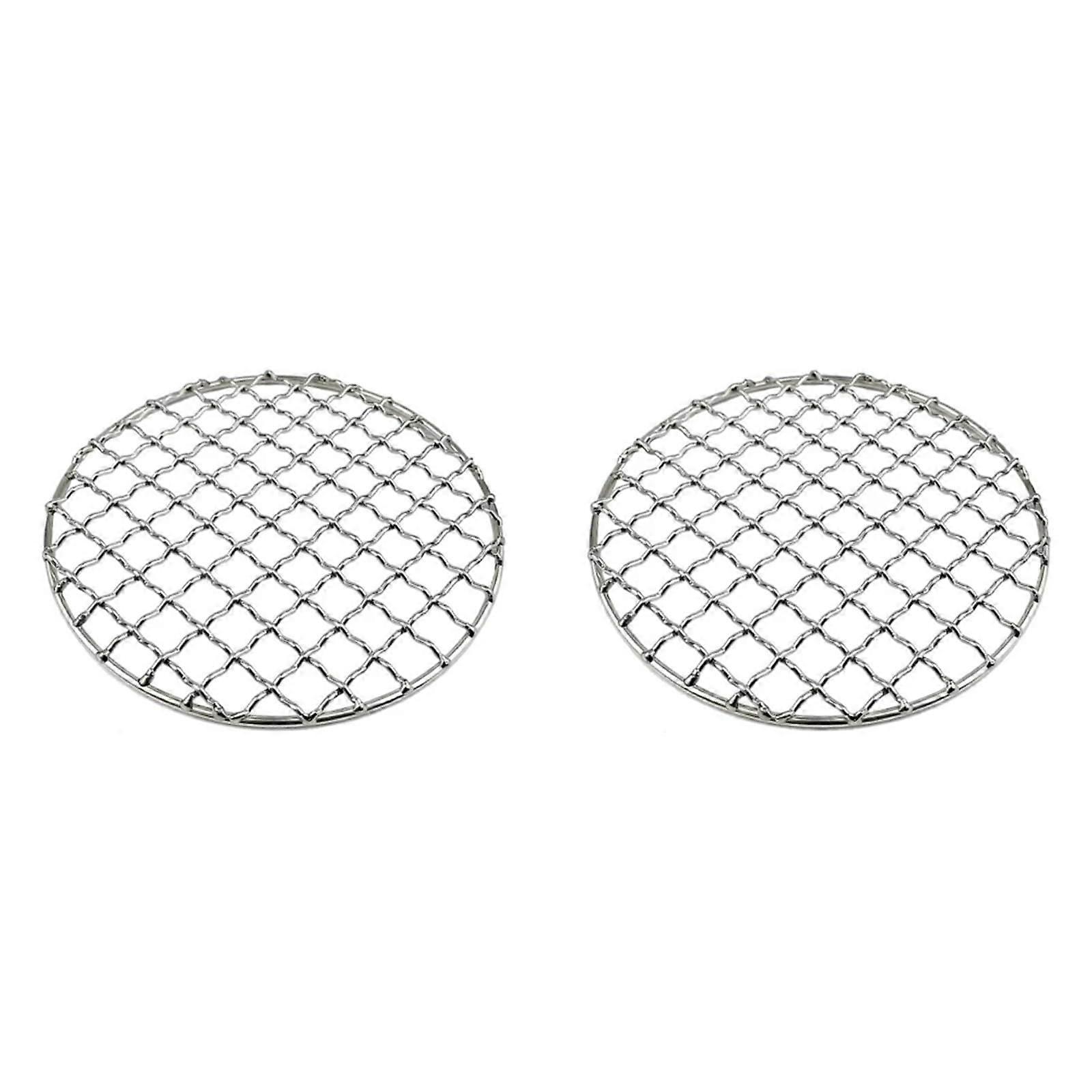 Barbecue Netz Camping Grill Grate Mesh Pads Round Grilling Net Outdoor BBQ(2PCS)