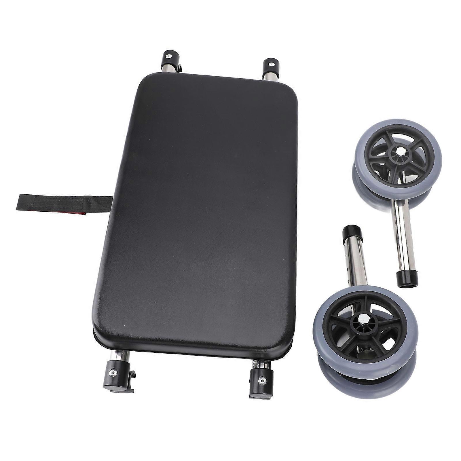 Walker Wheel Seat Attachment Set Adjustable Height Easy Installation Wheeled Walker Rest Seat Plate Set for Elderly Disabled
