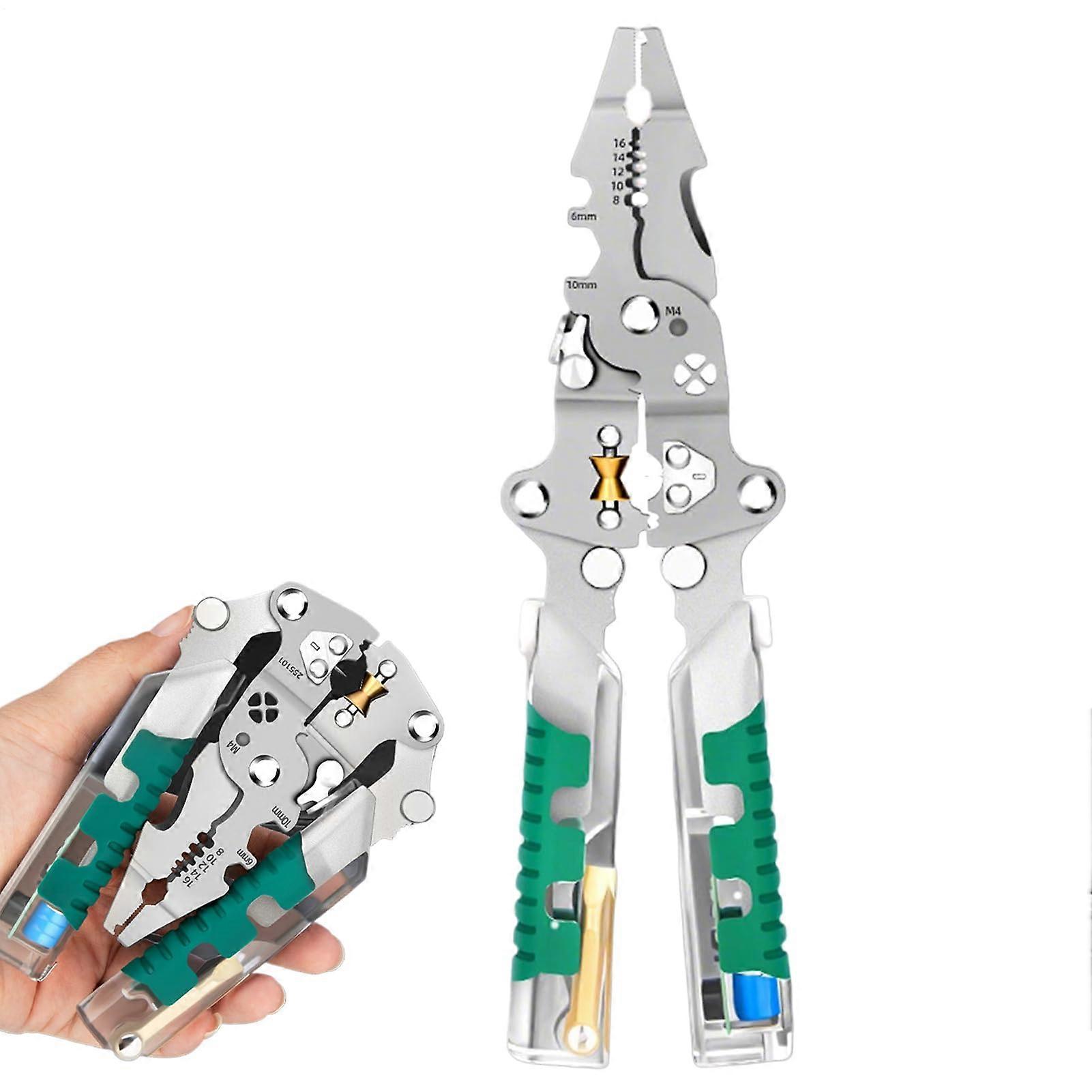 Cable stripper tool, multifunctional for stripping cables, foldable voltage tester for DIY.