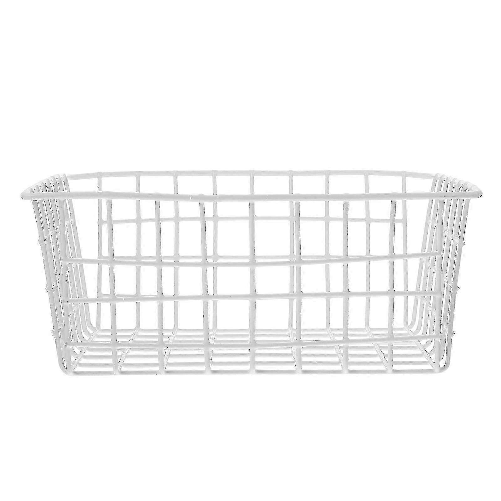 Stackable White Freezer Bins & Wire Baskets - Versatile Storage Solution 28x21x12cm for Organizing Your Kitchen & Pantry